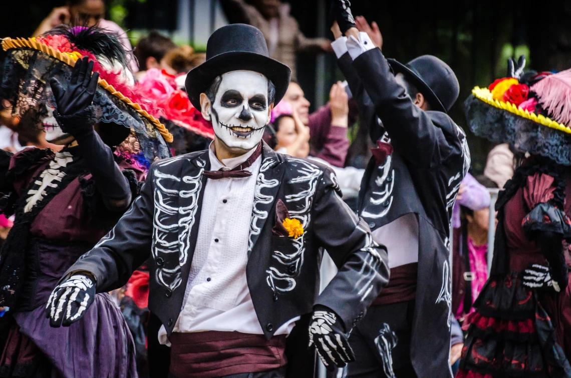 Beautiful clothing from Dia de los Muertos parade in Mexico City 2018