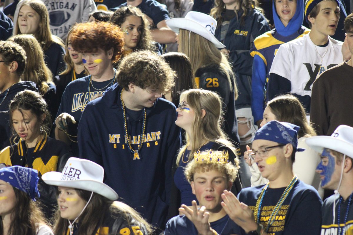 Adele Wylie and Kevin Sparkes in the MPHS student section