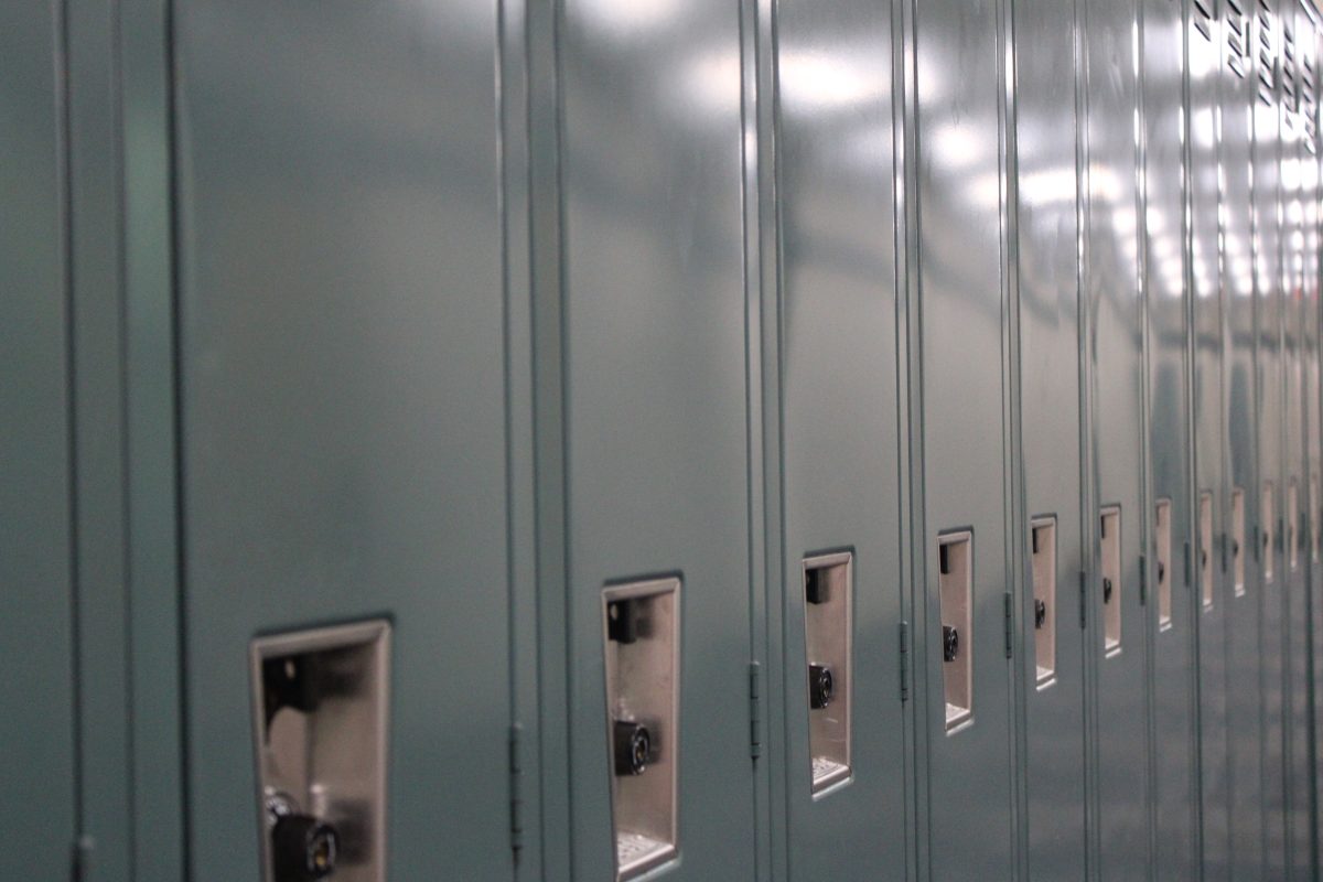 MPHS teal pod lockers are colorless and lack school spirit.